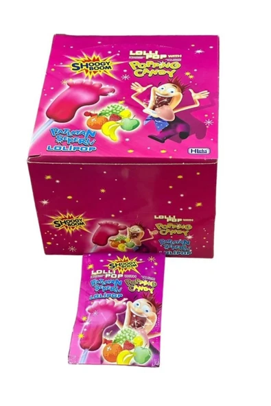 Hleks Patlayan Şekerli Ayak Lolipop Meyveli 12 gr 16'li - 1