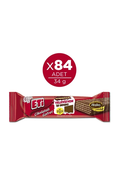 Eti Çikolatalı Gofret 34 Gr 42'li X 2 Kutu (84 Adet) - 1