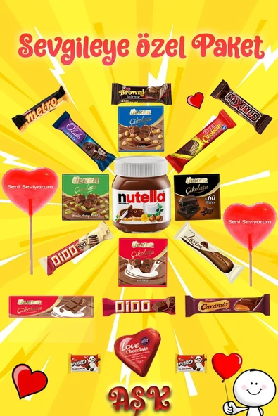 Ülker Sevgiliye Özel (aşk) Çikolata Atıştırmalık. Soyakca Kalp Şeker Hediyeli