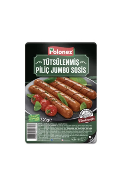 Polonez Tütsülenmiş Piliç Jumbo Sosis 320 G ( ÖZLEM DANA JAMBON 60 GRAM HEDİYE )