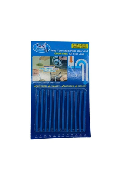 sevram Lavabo Gider Temizleyici 12 Adet Koku Giderici Çubuk - 5