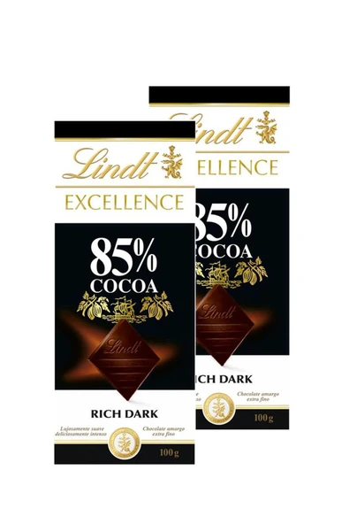 Lindt Excellence Bitter Tablet Çikolata Dark Cocoa %85 Kakao 100 Gr X 2 Avantaj Paketi - 1