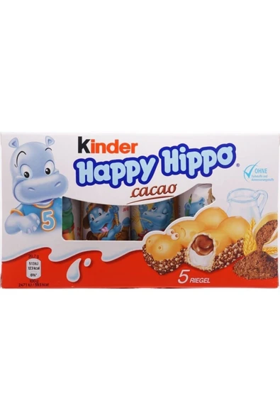 Kinder Happy Hippo 5’li Çikolata 13,5 gr Alman Çikolatası