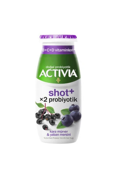 Activia Shot Kara Mürver Ve Yaban Mersinli 80 ml ( Çilekli 4 * 10 gram Hediye )
