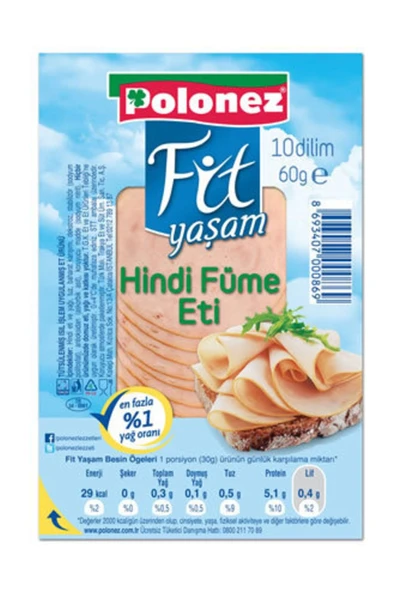 Polonez Fit Yaşam Hindi Füme 10 Dilim 60 G