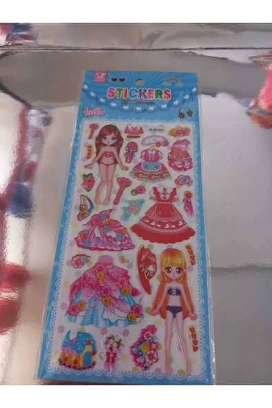 Kuki Sticker Set - 2 li Bebek Kıyafet Giydirmeli Sticker - 2