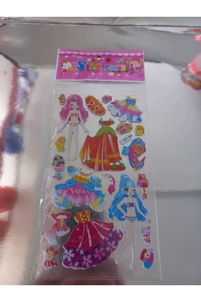 Kuki Sticker Set - 2 li Bebek Kıyafet Giydirmeli Sticker - 3