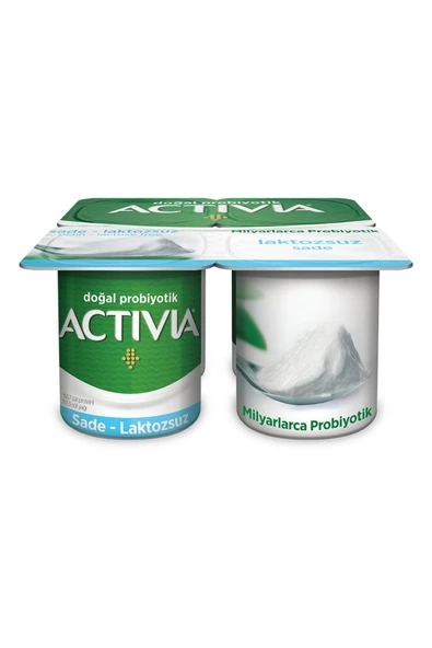 Activia Probiyotik Laktozsuz Sade Yoğurt 4X100 G ( 2 ADET ).