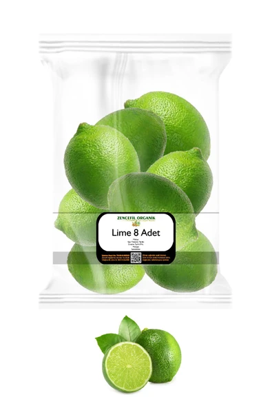 Zencefil Organik Lime Limon Misket Limonu Orijinal Lime 8 Adet Taze Lime Limon Fresh Lime Lemon
