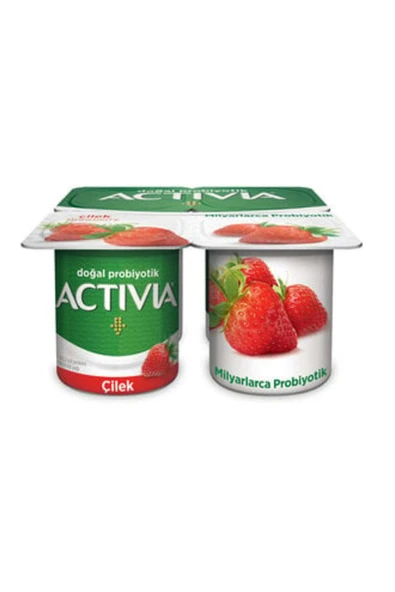 Activia Doğal Probiyotik Çilekli Yoğurt 4x10 G ( 1 Adet )