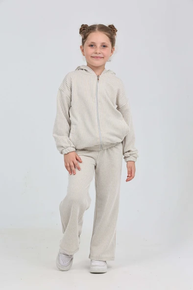 Toontoy Kız Çocuk Çizgili Eşofman Takım - 12