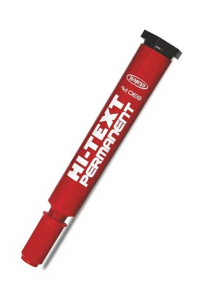 Hi-Text Kırmızı Permanent Kesik Uçlu Kalıcı Koli Kalemi 830pb - 1