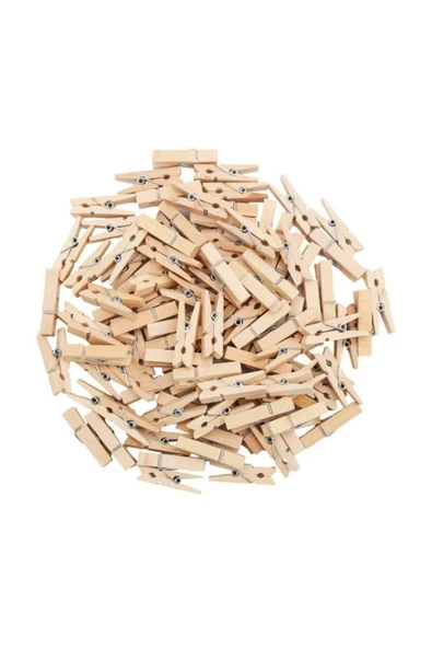 Hellove Ip Hediyeli Mini Mandal 50 Adet Mini Ahşap Fotoğraf Mandalı ürün görseli 1