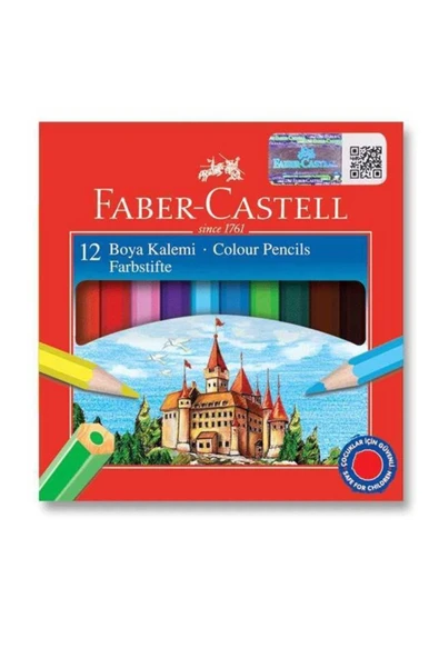 Faber Castell Kuru Boya Yarım Boy 12 Renk ürün görseli