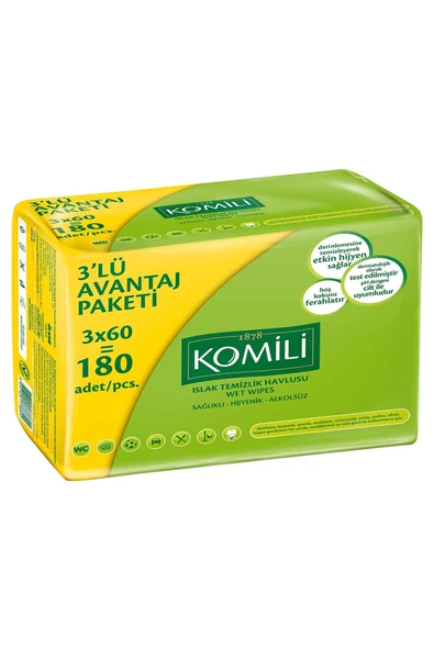 Komili Islak Havlu 3x60'lı - 1