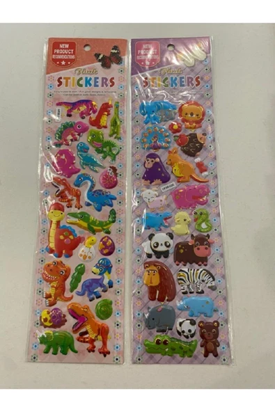 sticker Kabartmalı Fashion Hayvanlar 2'li Set