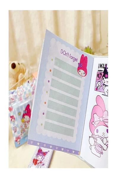 ÖZ KIRTASİYE Sanrio Kuromi Mini Stıcker'lı Sulu Defter 1 Paket (Pakette 2 Adet Vardır) - 2