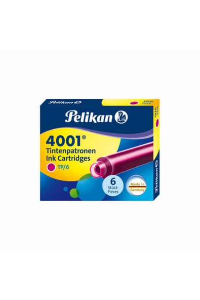 Pelikan 4001 6'lı Kısa Kartuş TP/6 Pembe ürün görseli 1