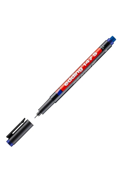 Edding Silgili Asetat Kalemi Cd Kalemi Çok Amaçlı Silinmez Kalem Permanent Marker Mavi 147s - 1