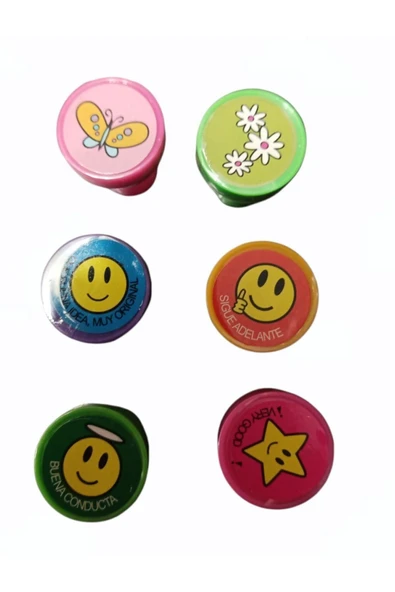 Pippa Çocuklar Için 6 Lı Mühür Baskı Seti Emoji Çiçek Kalem Başlığı - 2