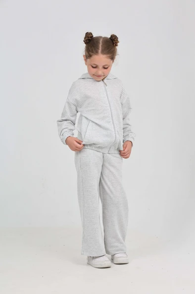 Toontoy Kız Çocuk Çizgili Eşofman Takım