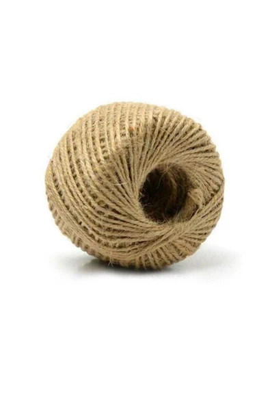 HKMKIRT Naturel Hasır Süsleme Jüt Ipi Kırnap Kendir Keten Hasır Halat Ipi Dekoratif Süsleme 100mt. ürün görseli 1