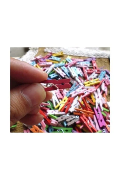 Aker Hediyelik 100  Süsleme-  Mini Ahşap Mandal - Resim 4