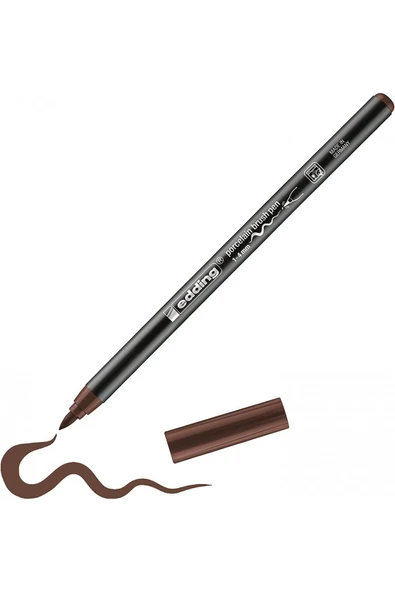 Edding Porcelain Brush Pen Porselen Kalemi Kahverengi / 007