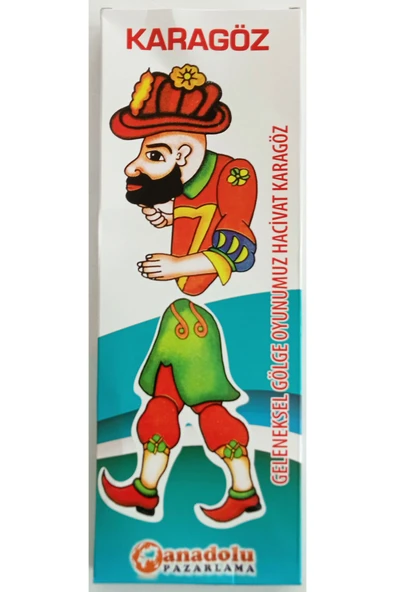 anadolu pazarlama Karagöz Hacivat Kukla Seti Oynar Eklemli 25 Cm Kutulu Set - 6