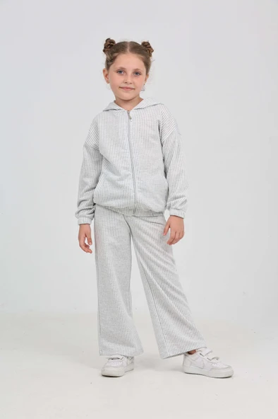 Toontoy Kız Çocuk Çizgili Eşofman Takım - 6