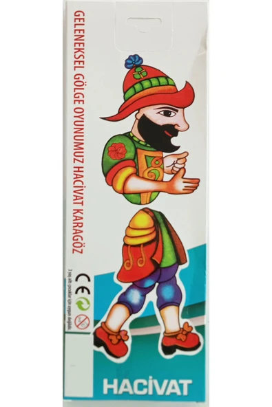 anadolu pazarlama Karagöz Hacivat Kukla Seti Oynar Eklemli 25 Cm Kutulu Set - 5