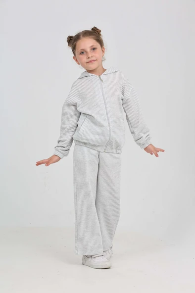 Toontoy Kız Çocuk Çizgili Eşofman Takım - 2