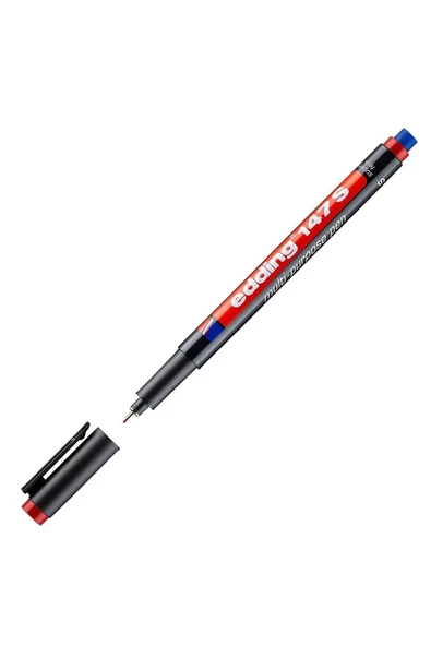 Edding Silgili Asetat Kalemi Cd Kalemi Çok Amaçlı Silinmez Kalem Permanent Marker Kırmızı 147 - 1