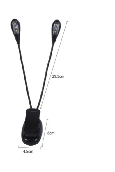 MEKAFİX Booklight Kıskaçlı Kitap Okuma Ders Çalışma Led Mandalli Çiftli - 2