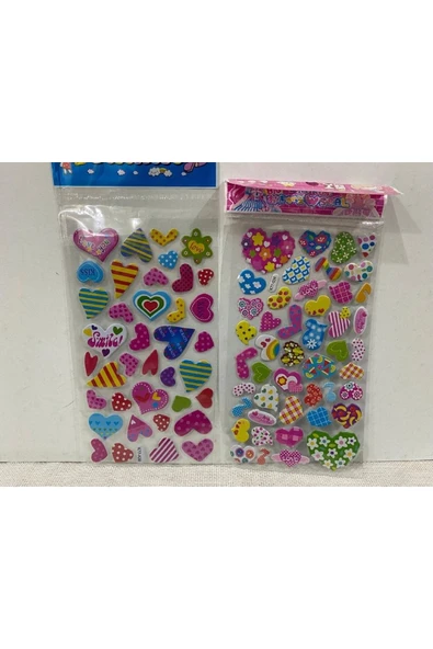 BONBON Kalpli Renkli 2'li Uzun Sticker Kabartmalı Mor New - 1
