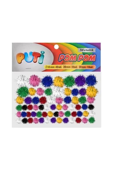 Puti Ponpon Metalik Karışık Renk 00268 ürün görseli 1