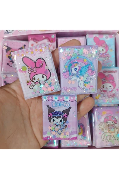 LRS STORE Sanrio Kawaii 3 Adet Mini Sulu Sticker Defteri 300+ Stickerlı Kuromi Melodi Defter - 2