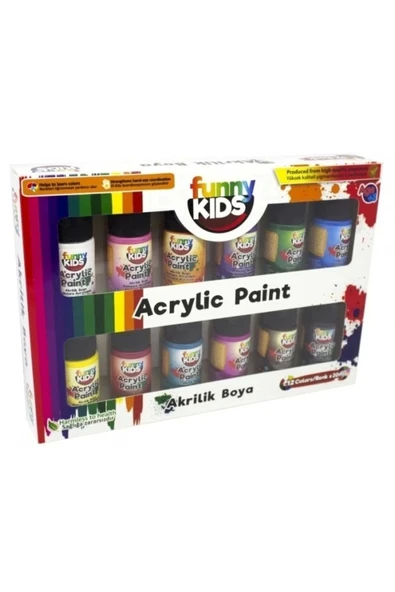 funny kids Funny Kıds Akrilik Boya 12 Renk - 1