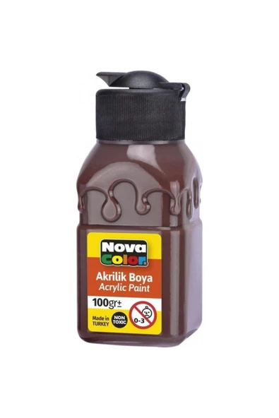 Nova Color Akrilik Boya Şişe 100 Cc Kahve Nc-2016 ürün görseli 1