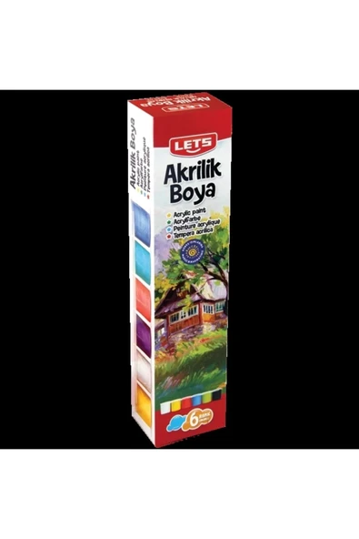 Lets Akrilik Boya 6 Lı 25 ml Ana Renkler L-5200 ürün görseli 1