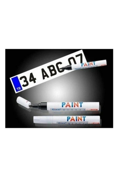 PAINT Oto Araç Plaka Yazı Düzeltme Rötuş Yazma Kalemi (SİYAH) 434045692 - 1