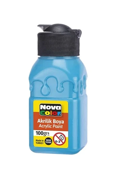 Nova Color Akrilik Boya 100 ml 2025 Turkuaz ürün görseli 1