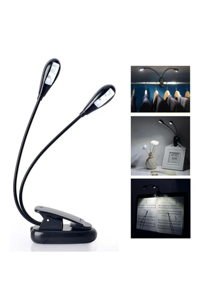 MEKAFİX Booklight Kıskaçlı Kitap Okuma Ders Çalışma Led Mandalli Pilli - 5