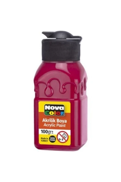Nova Color Nc-2023 Akrilik Boya Şişe 100 Gr Ateş Kırmızısı ürün görseli 1