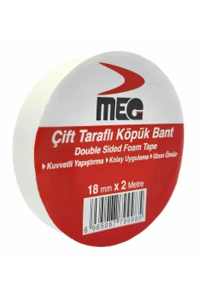 Meg Çift Taraflı Köpük Bant 18mm*2mt ürün görseli 1