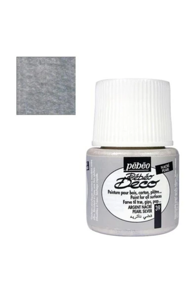 Pebeo Deco Mat Gümüş 110 ml Şişe 3'lü Argent Nacre ürün görseli 1