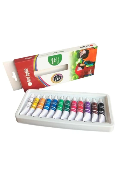 Red Apple Akrilik Boya Tüp 9 ml X 12 Renk Rat09. - Resim 4