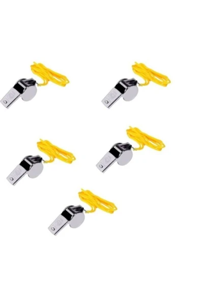 admay Metal Ipli Hakem Ve Deprem Düdüğü Tekli Demir Düdük ( 5 Adet ) ürün görseli 1