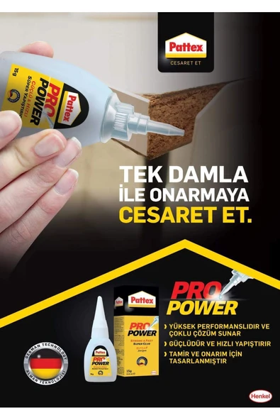 Pattex Pro Power Güçlü Hızlı Süper Japon Yapıştırıcı Metal,deri,ahşap,kauçuk,plastik,yapıştırıcı - 3