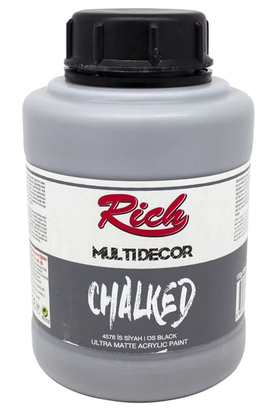 Rich Multi Decor Chalked Akrilik Boya 1750ml 4576 Is Siyah ürün görseli 1